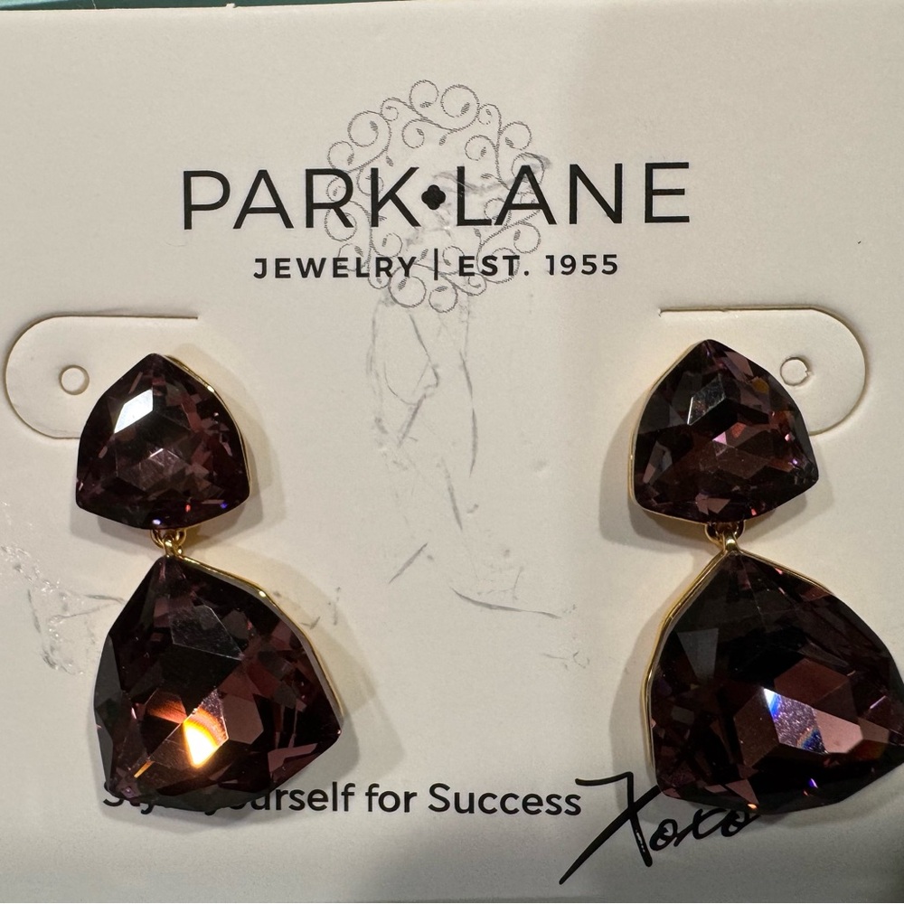 Park Lane Amethyst and Gold Drop Earrings
